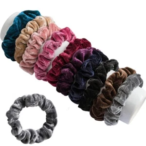 KINGMAS Set di 10 Fasce per Capelli Velluto Elastiche Flanella Fasce per Capelli Scrunchy - Foto 1 di 8
