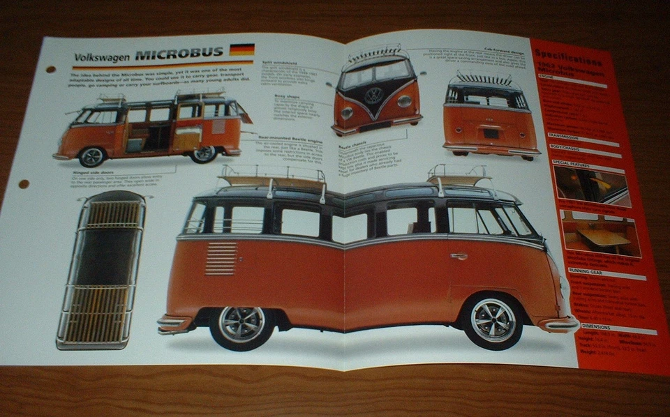 1962 VW MICROBUS ORIGINAL IMP BROCHURE 62 VOLKSWAGEN 63 64 65 66 67 68 VAN BUS - Image 1 of 1