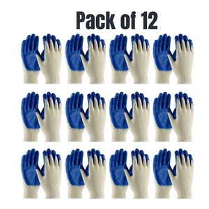 12 pares de guantes de seguridad de polietileno recubiertos de látex de punto PIP 39-C122 XL azul - Imagen 1 de 9
