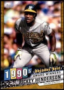 Rickey Henderson 2020 Topps Decades Best 5x7 Gold #DB-63 /10 Athletics