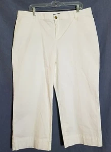 ANTIGUO PANTALÓN VAQUERO CAPRI CROP AZUL MARINO PARA MUJER TALLA 16 BLANCO #PB5 - Imagen 1 de 5
