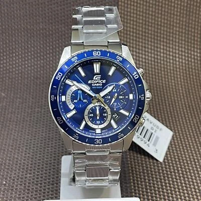 Мужские аналоговые часы с хронографом Casio Edifice EFV-570D-2A синий нержавеющая сталь - Изображение 1 из 4