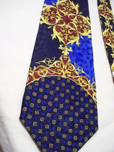 Corbata Sherry Wolf azul marrón adornada en oro - Imagen 1 de 4