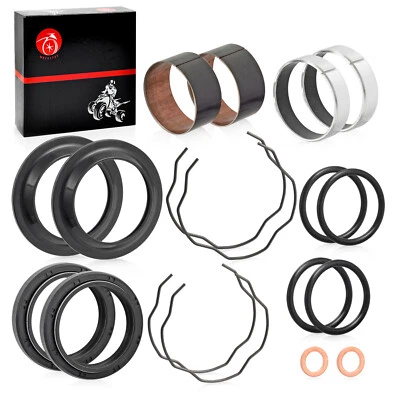 2007-17 For Yamaha Fork Bushing Dust Oil Seals V-Star 1300 XVS1300 Tourer Deluxe - Image 1 of 4