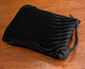 Zippered Textured Velvet Padded Bubbler Bag Case - Black - 5.5” - Picture 1 of 6