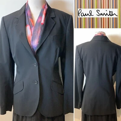 Chaqueta PAUL SMITH Negra Italia Lana Merino Elastizada SB, Forrada 44-46IT/12Aust/8US Foto 1 de 4
