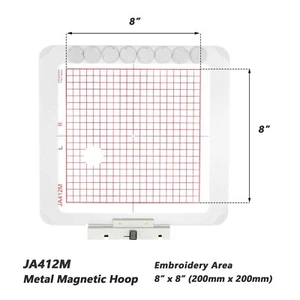 JA412M/8x8 inch Magnetic Embroidery Hoop for Janome Embroidery Machine - Picture 1 of 7