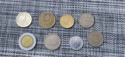 World Lot Mix Old Coins 8 Countries (1957-1985) +2 random coins - Image 1 of 2