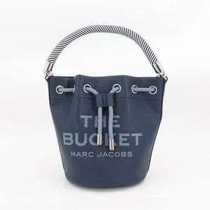Marc Jacobs Women's The Bucket Leather Bucket Crossbody Bag Blue Sea OS - Picture 1 of 12