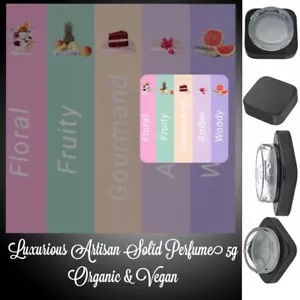 Perfume Solid Balm EDP - VANILLA POD and ASSORTED SCENTS 4g - Vegan And Organic - Picture 1 of 80