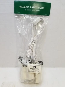 Dept 56 Lemax Villaggio di Natale Cavo Luminoso 6 Prese Con Lampadine Nuovo - Foto 1 di 6