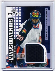 03-04 2003-04 UPPER DECK MVP MARC DENIS SOUVENIRS JERSEY S-MD BLUE JACKETS  - Picture 1 of 1
