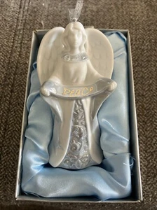 VALERIE PARR HILL 4" BISQUE ORNAMENT INSPIRATIONAL ANGEL ~FAITH~ MIB - Picture 1 of 4
