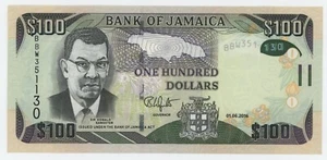 Jamaika 100 Dollars 1-6-2016 Pick 95.c UNC Stempelglanz Banknote - Bild 1 von 2
