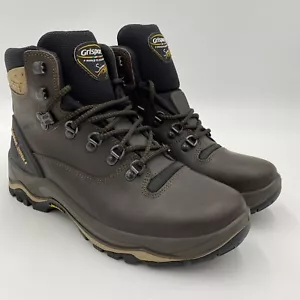 Grisport LaceUp Hiking Boots Waterproof Leather Dark Brown Made In Italy Sz 8.5 - Picture 1 of 12