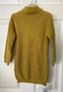 BNWT Next Girls Lime Roll Neck Jumper Dress Size 4 Years - Picture 1 of 2