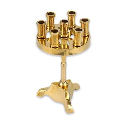 Traditional Seven-Candle Brass Holder - Greek Orthodox Candelabra  - Image 1 of 4