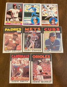 1976 1983 1986 Topps O Pee Chee Baseball Cards Carlton Gwynn Smith Murray