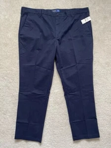 Izod Men’s Pants Straight Fit Performance Stretch 42x30 Navy Non-iron Wicking - Picture 1 of 12
