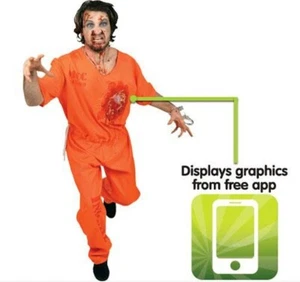 Prisoner Jumpsuit Halloween Costume w/ Cell Pocket + Beating Heart Phone APP XL - Picture 1 of 2