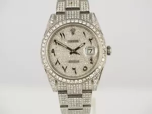 Rolex Datejust 126300 Arabic Dial Iced Out 41 mm Voll besetzt Top Zustand - Bild 1 von 16