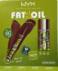 NYX Professional Fat Oil Slick Click Shiny Lip Balm Oil 3 Pack x 0.07/2 g NIB - Picture 1 of 2