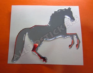 Adesivo Resinato Effetto 3D Cavallo - Colore Cromo 100x90 mm. - Foto 1 di 1
