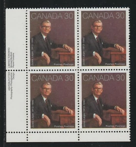 1982 Canada SC# 914 LL - Jules Leger - Plate Block M-NH Lot # 3056 - Picture 1 of 1