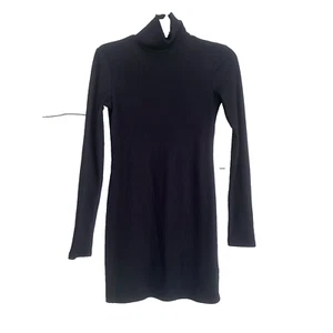 Urban Outfitters Black Long Sleeve Turtleneck Ribbed Dress - SZ: Small - Picture 1 of 7