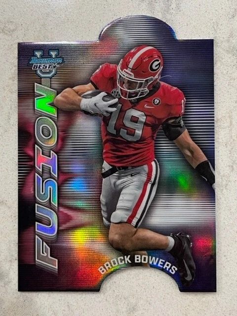 BROCK BOWERS ADONAI 2023 Bowman University Best Football Mirror Image Fusion SP - Image 1 of 2