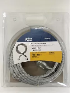 Cuerda de alambre de 5/16 pulgadas x 20 pies galvanizado sin recubrimiento de acero resistente con ganchos de agarre - Imagen 1 de 5