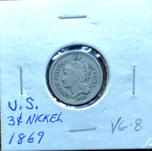 1869 3 Cents Nickel - Picture 1 of 2