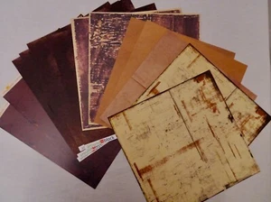 13 Sheets 12" x 12" Scrapbooking Papers Grunge Shabby Chic Blenders Browns P14   - Picture 1 of 8