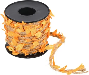 33Ft 5Mm Burlap Leaf Ribbon, Braided Decoration Vine Natural Jute Rope Twine wit - Picture 1 of 7