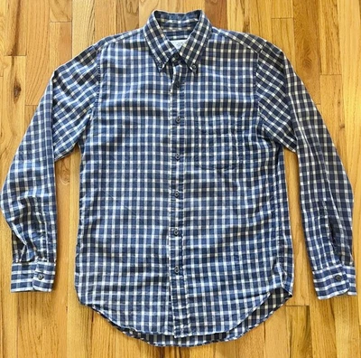 Jack Spade Men’s 100% Cotton Button Shirt Navy Blue/Khaki Gingham Check • Medium - Image 1 of 4