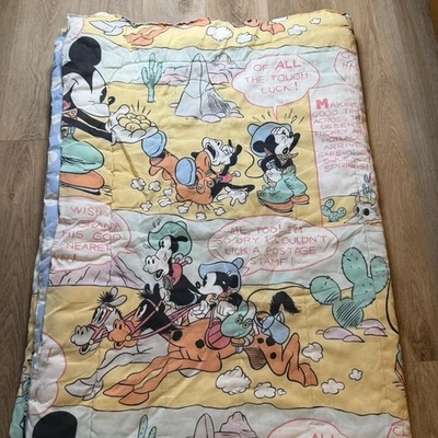 Vintage Rare Disney Mickey Mouse Twin Comforter Gold Mine Expedition Polka Dots - Image 1 of 4