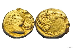 KYRENAICA, Barke.Kyrene.Circa 435-331 ,gold.BC. AV Three-quartercoins  - Picture 1 of 2