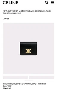 TRIOMPHE BUSINESS CARD HOLDER in SHINY CALFSKIN - Picture 1 of 10