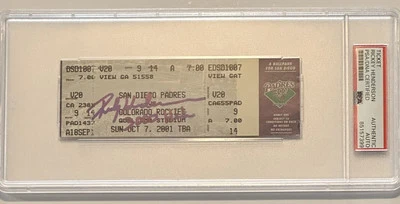 Rickey Henderson Autograph Signed 3,000 Hit Game Ticket w/ “3000 Hit” - PSA/DNA - Image 1 of 2