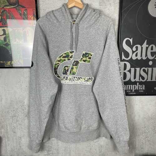 A BATHING APE (BAPE) Felpa con cappuccio mimetica Bape Undefeated Gran Turismo grigio verde taglia XXL