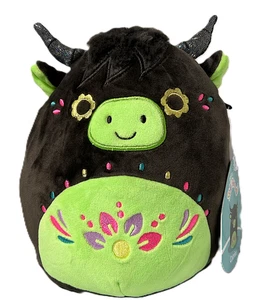 Squishmallows Catrina Day of the Dead Squad 7 Zoll Highland Kuh Plüschpuppe Neu mit Etikett NEU - Bild 1 von 3