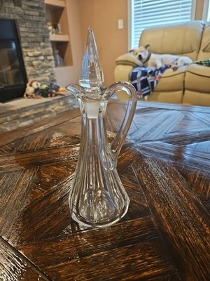 Crueta de vidrio vintage con tapón Foto 1 de 2