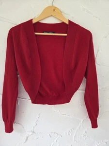 Cárdigan WoolOvers Talla S Cachemira Lana Merino Bolero Rojo Tejido Prendas de Ocasión - Imagen 1 de 5