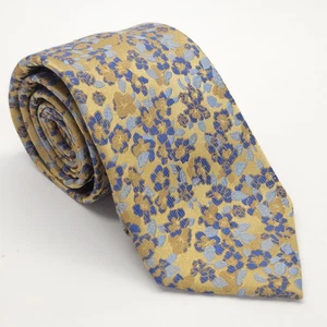 Jos A Bank Reserve 100% Silk Tie Necktie Gold Ditsy Floral Preppy Business Party - Bild 1 von 6