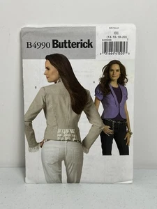 Butterick Sewing Pattern 4990 Misses Hip Jacket Back Inset Hook Uncut Sz 14-20 - Picture 1 of 4