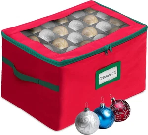 Weihnachtsschmuck Aufbewahrungsbox mit Trennwänden - passend für 96-3" Ornamente, 4 abnehmbare - Bild 1 von 9