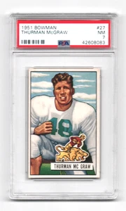 1951 BOWMAN FB # 27 THURMAN McGRAW,LIONS(R)-PSA 7++++++ VERY LOW POP BEAUTY! - Bild 1 von 1