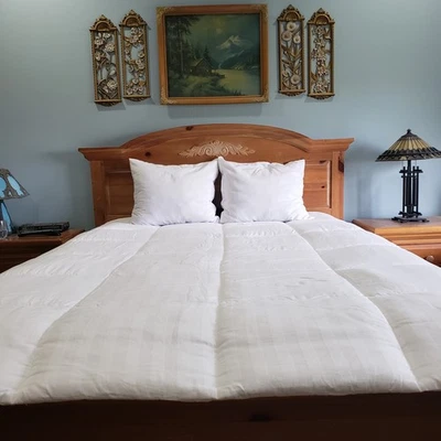 Tommy Bahama Edredón Queen 80x84 Blanco Plumón Alternativo Tonal Rayas Ropa de Cama Foto 1 de 4