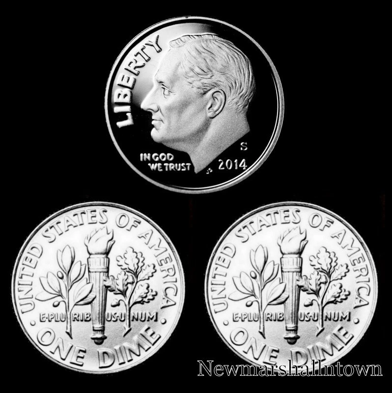 2014 P+D+S  Roosevelt Dime Mint Proof Set ~ PD U.S. Coins from Bank Rolls  - Image 1 of 1