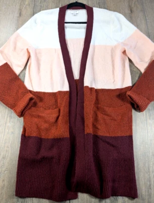 J Crew Cardigan Sweater Womens Medium Multicolor Colorblock Duster Tunic Soft - Image 1 of 4